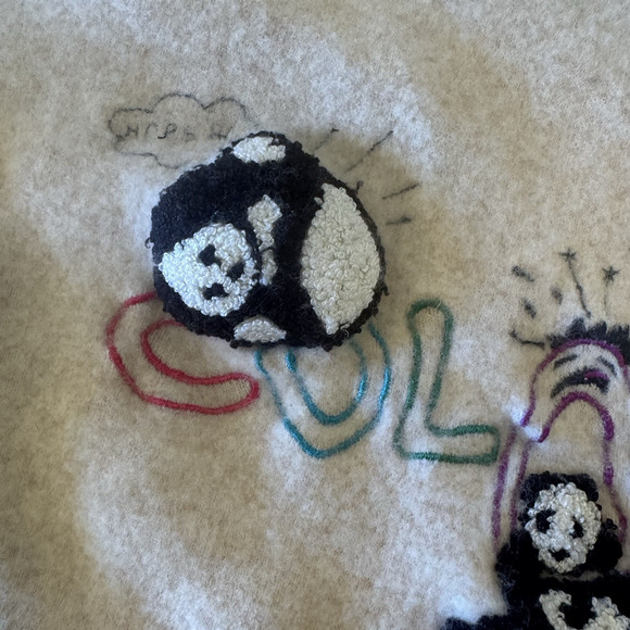 VTG United Colors of Benetton Womens 34" Lambswool Short Sweater 90's Panda - Picture 7 of 16